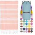 thumbnail image 1 of Madamelique Toalla De Playa Turca Con Bolsa De Playa - 39 X 74 - Toallas De Playa Prelavadas De Gran Tamaño -% 100 Algodón - Secado Rápido - Sin Arena - Toallas De Baño Turcas Tejidas A Mano - Toalla, 1 of 5