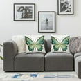 thumbnail image 3 of COMIO High-Quality Big Butterfly Green 2-Piece Short Plush Pillowcase Set White, 3 of 6