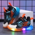 thumbnail image 4 of Xudanell Boys Shoes Light Shiny Toddler Walking Shoes Fashion Sneakers Hook Loop Toddler Sneakers Size 7, 4 of 9