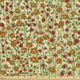 thumbnail image 2 of Ambesonne Floral Fabric by the Yard Upholstery, Burgeoning Flowers Garden, 5 Yards, Beige Multicolor, 2 of 5