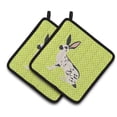 thumbnail image 1 of Carolines Treasures BB7787PTHD English Spot Rabbit Green Pair of Pot Holders, 1 of 3