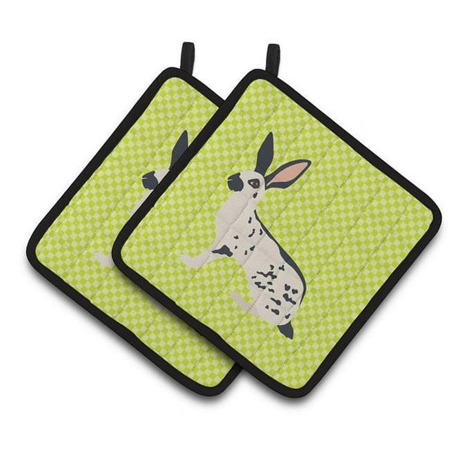 Carolines Treasures BB7787PTHD English Spot Rabbit Green Pair of Pot Holders