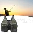 thumbnail image 3 of Strap Fishing Vest with 8 Pockets, Reflective Strips, Adjustable Chest Strap, Mesh Lining, for Outdoor Fishing, 3 of 7