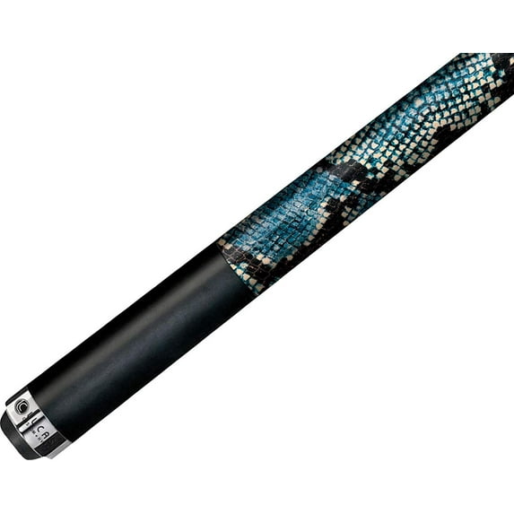 Lucasi LUX37 Limited Edition Pool Cue Black W/ Snakeskin Embossed Leather Wrap