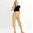 thumbnail image 5 of Pull On Capris for Women Dressy Casual Stretch Lightweight Capri Elastic High Waist Lounge Pants 2026 Summer Khaki XL, 5 of 8
