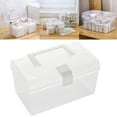 thumbnail image 2 of Transparent Storage Box, Clear Storage Latch Box Plastic Container Plastic Carrying Case with Handle and Latches for Home Desktop, 1 Pcs, 7.68x4.13x4.33", 2 of 6