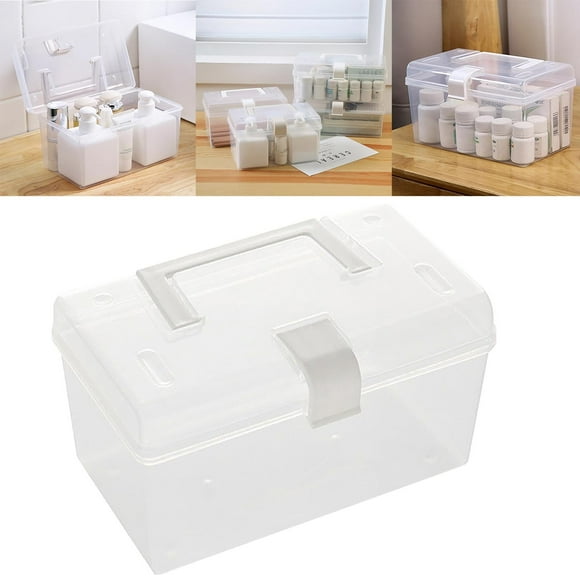 Women Fashion Plastic Storage Container Box With Handle Lock For Home