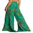 thumbnail image 2 of Boho Pantalon de Plage pour Femmes Taille Haute Décontracté Ample Évasé Jambe Grand Droit Imprimé Pantalon de Plage, 2 of 5