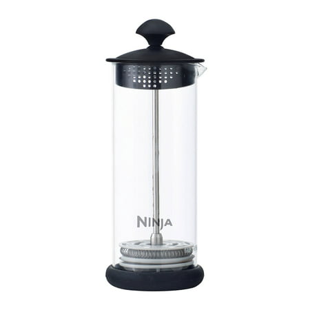 Ninja Easy BPA Free Manual Glass Hot or Cold Milk Frother for Coffee