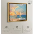 thumbnail image 2 of Sailboats In The Sunset Chic Coastal Canvas Wall Art by Art Remedy, Gold Floater Frame, 30"x30", 2 of 7