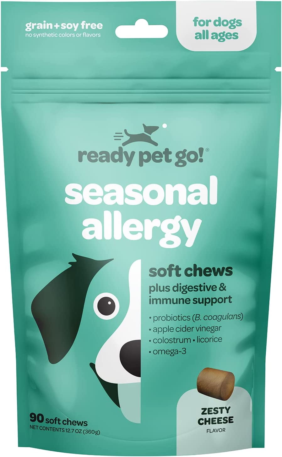 Ready Pet Go! Allergy Immune Supplement for Dogs with Itch Relief & Allergy Relief Omega 3 for