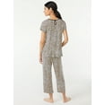 thumbnail image 2 of Joyspun Women's Scallop Trim Top and Capri Pants Sleep Set, 2-Piece, Sizes S to 3X, 2 of 4