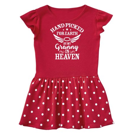 

Inktastic Handpicked for Earth By My Granny in Heaven with Angel Wings Gift Baby Girl Dress
