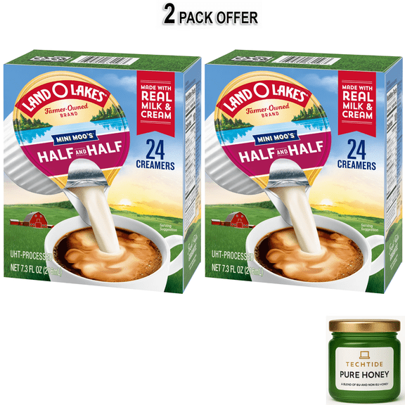 Land O Lakes Mini Moos Half And Half Creamer Singles, 24 Count, 7.3 FL oz