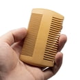 thumbnail image 3 of Handmade Green Sandalwood Beard Comb Kit with Fine Dual Action, 3 of 5