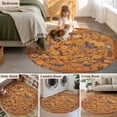 thumbnail image 5 of Small Round Rug 3Ft Washable Non-Slip, Boho Yellow Flowers Circle Area Rugs for Living Room Bedroom, Spring Abstract Watercolor Floral Leaf Indoor Floor Mats Carpet Runner for Home Decor, 5 of 8