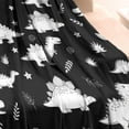 thumbnail image 3 of Black Dinosaurs Leaves Stars Pattern Blanket,Comfortable Soft Flannel Throw Blanket,All Season,Warm Lightweight Blankets for Sofa Bed Couch Living Room Chair,30"x40", 3 of 4