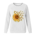 thumbnail image 4 of HKEJIAOI Chandail Graphique Tournesol Femme Manches Longues T-Shirt Décontracté Col Rond chandail Ample, Blanc P, 4 of 4
