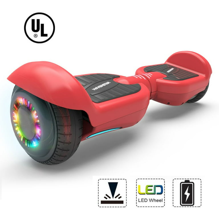 underskud Kyst progressiv Bluetooth Hoverboard Two-Wheel Self Balancing Electric Scooter 6.5" Flash  LED Wheel (Red) - Walmart.com