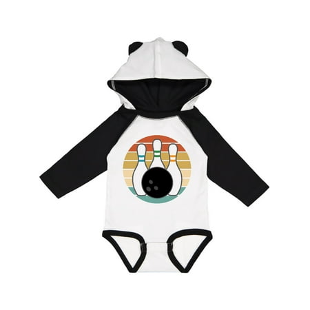 

Inktastic Bowling Pins Ball Bowler Retro Sunset Gift Baby Boy or Baby Girl Long Sleeve Bodysuit