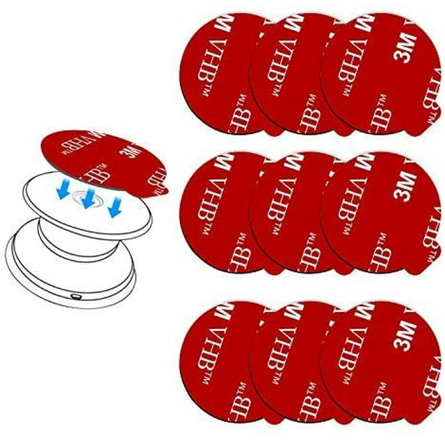 9 Pack Adhésif Collant de Remplacement Compatible avec Base de Montage Pops Socket, Autocollants pop-tech VHB 3M pour Téléphone