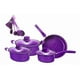 thumbnail image 2 of Set de sartenes antiadherentes, 14 unidades, esmalte morado, 2 of 4