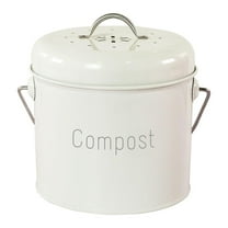 Kitchen Compost Bin Indoor Compost Bucket Kitchen Composter with Carrying Handle for Food Waste milky white