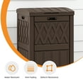 thumbnail image 5 of Uforic 31 Gallon Outdoor Trash Can, Waterproof Resin Garbage Bin with Drip Tray & Lid, Trash Bin, for Porch, Backyard, Dark Brown, 5 of 6