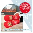 thumbnail image 3 of Women's Fuzzy Thick Winter Warm Socks - Fleece Lined Thermal Fluffy With Grips for Home - 3 Pairs, 3 of 5