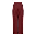 thumbnail image 4 of Cargo Pants Women, Audhol Cargo Pants for Women High Waisted Wide Leg Casual Pants Y2K Streetwear Trousers with 6 Pockets Womens Cargo Pants Red 2XL, 4 of 6