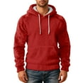 thumbnail image 2 of Iaqnaocc Christmas Hoodies for Men Trendy Party Flannel Fuzzy Sherpa Hooded Sweatshirt Xmas Comfy Soft Faux Fur Long Sleeve Long Sleeve Pullovers Red XXXL, 2 of 4