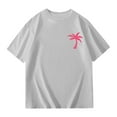 thumbnail image 1 of Hiiyo Big Girls Short Sleeve T Shirt Drop Shoulder Loose T-Shirt, Grey, 1 of 5