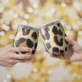 thumbnail image 2 of 12oz Stemless Wine Tumblers Leopard Print Pattern Vacuum Insulated Stainless Steel Travel Tumbler Cups Mug with Lid and Straw for Champaign,Cocktail,Beer with Cleaning Brush, 2 of 5