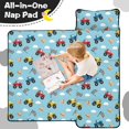 thumbnail image 4 of Monster Cartoon Truck Blue Pattern Teens Toddler Nap Mat with Pillow, Sleeping Mat Bag for Preschool Daycare 50"x20", 4 of 6