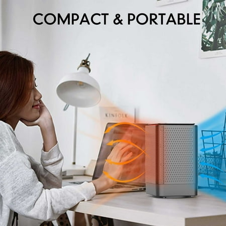 

RBPHYUFR 950W Portable Ceramic Heater with 45° Oscillation Black