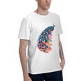 thumbnail image 2 of Colorful Peacock Men's T-Shirt Cotton 100% Summer Tops Fashion Casual Colorful Peacock Short Sleeves for Men Women Round Collar Top Tees, 2 of 6
