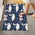 thumbnail image 4 of 2 Piece Soft Bathroom Rug Set Swans and Pink Bows Bath Mat and U-Shaped Toilet Contour Rug (16"x24"+20"x24"), 4 of 6