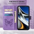 thumbnail image 4 of TECH CIRCLE Google Pixel 8 Case, Magnetic Folio Butterfly Patterned Wallet Case, Premium PU Leather with Wrist Strap Credit Card Holder Slots Kickstand Shockproof Cover For Google Pixel 8,Lightpurple, 4 of 5