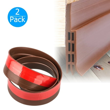 2 Pack Door Sweep Weather Stripping Under Door Draft Stopper