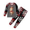 thumbnail image 2 of eczipvz Toddler Boys Christmas Reindeer Pajamas Kids Holiday Pajamas Girls Snowman Sleepwear Santa Pjs Grey 2-3 Years, 2 of 5