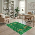 thumbnail image 2 of ODIKA 4'x6' Washable Area Rug Football Yardage Field Entry Repeating Grid Footaball Doormat for Dorm Room, Small Living Room, Stain Resistant Low Profile, Easy Care, 2 of 7