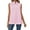 Pink, variant on Womens Sleeveless Chiffon Tank Top Casual Ruffle Stand Collar Loose Summer Shirt Blouse (L, Blue)