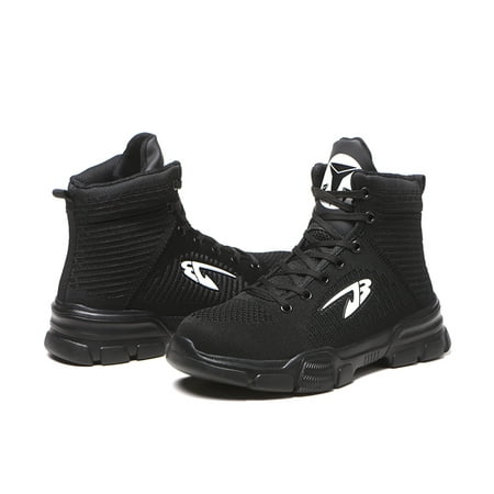 

Men s Safety Shoes Lightweight Non-Slip for Worker High Top Sneakers Footwear Women s Cotton Casual Shoes Steel Toe Sneakers