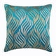 thumbnail image 1 of Funda de almohada turquesa, moderna funda de almohada floral, 30 x 30 cm (12 x 12 pulgadas), funda de almohada decorativa de terciopelo, Zardozi floral brillante, abstracto - Liberty, 1 of 5