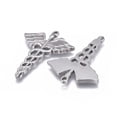 thumbnail image 2 of 10pcs Non-Tarnish 304 Stainless Steel Pendants Caduceus Symbol for Medicine Stainless Steel color 35x25x2mm Hole: 1.6mm, 2 of 3