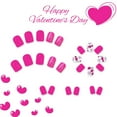 thumbnail image 4 of Nails Short Glossy Square Design Valentine's Day Fuchsia Heart Glitter 24 Salon Quality Wearable Art, 4 of 8