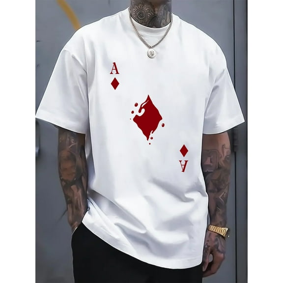 Mens Cotton Hipster Hip Hop Longline Crewneck T-Shirt Graphic Short Sleeve Tops White S