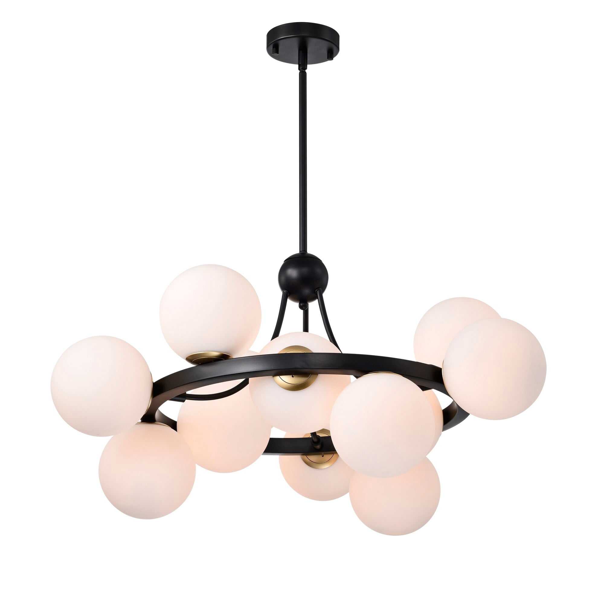 Coraline 30 in. 12-Light Indoor Matte Black Finish Chandelier with Light Kit
