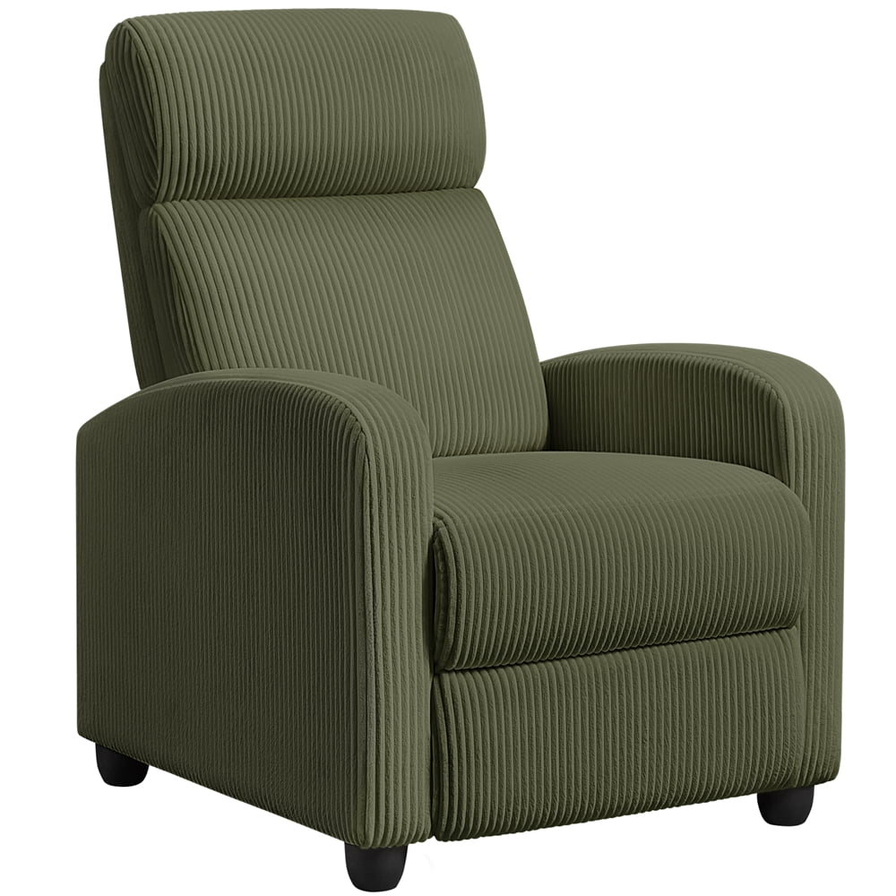Renwick Modern Corduroy Recliner Chair with Pocket Springs for Living Room, Dark Green