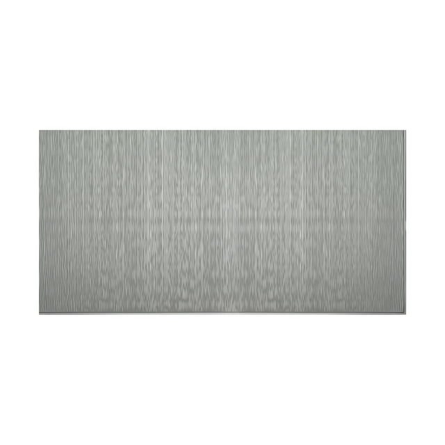 Fasade - Ripple Vertical Argent Silver Decorative Wall Panel - Fast and Easy Installation (4' X 8' Panel)